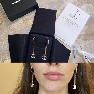 Chanel Authentic CC dangle Gold earrings